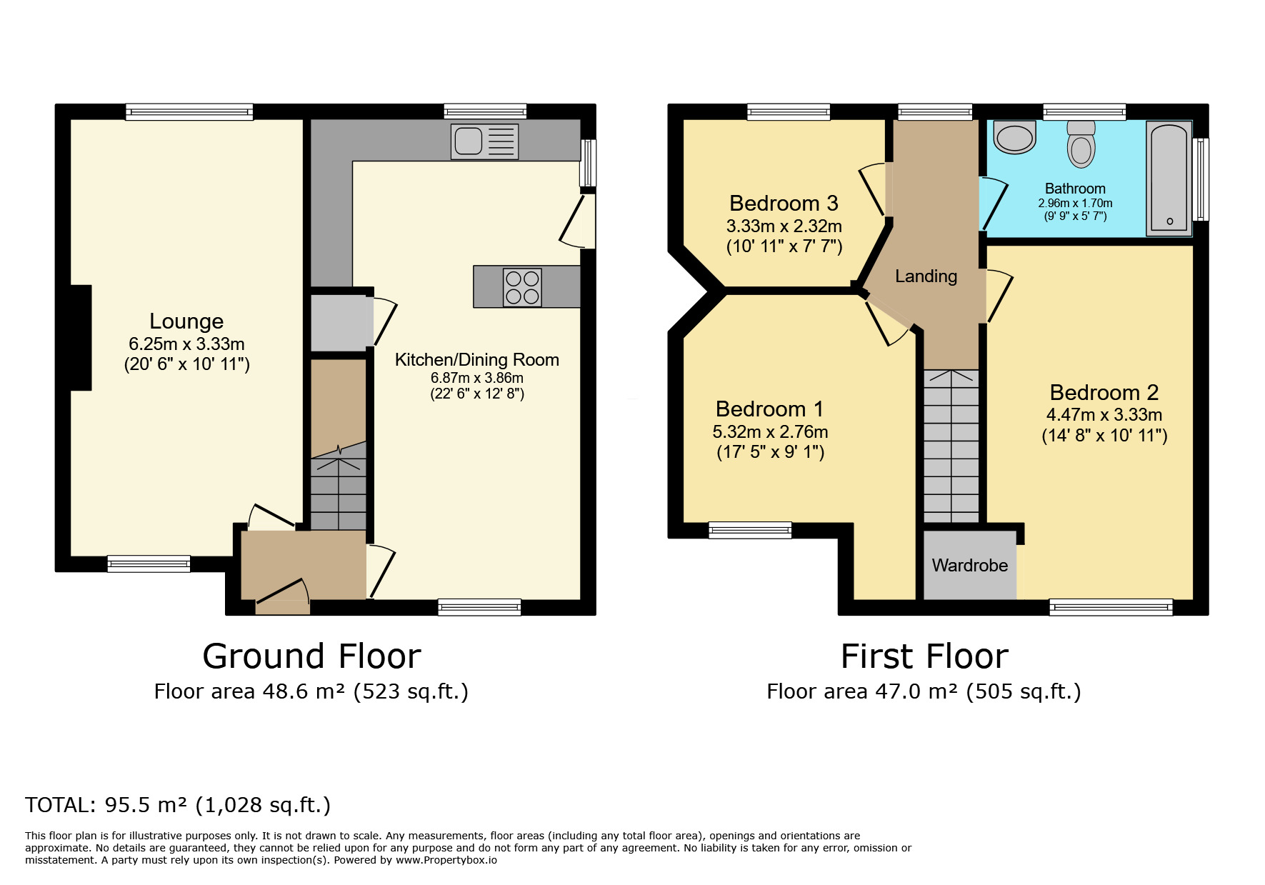 Floorplan of 3 bedroom Semi Detached House for sale, The Croft, Bulkington, Warwickshire, CV12