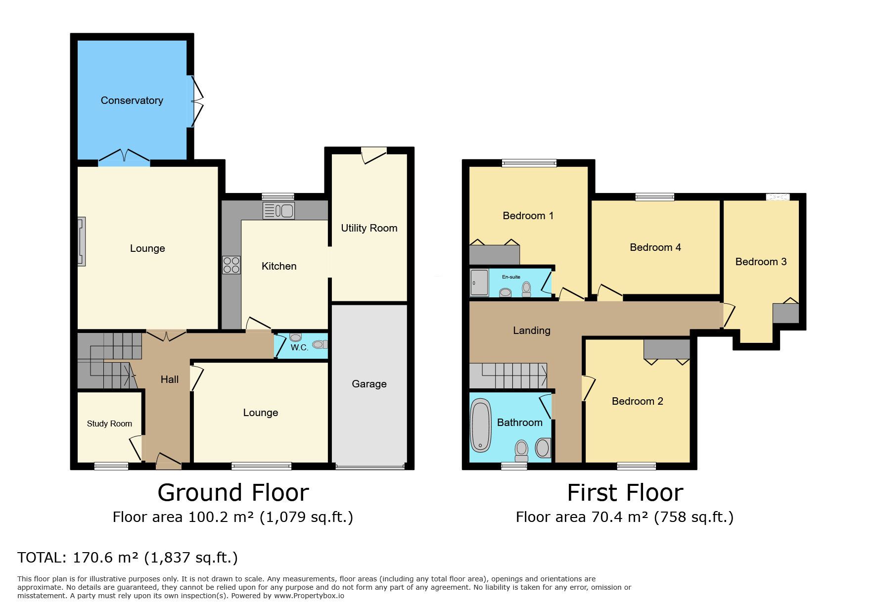 Floorplan of 4 bedroom Detached House for sale, Leamington Road, Kenilworth, Warwickshire, CV8