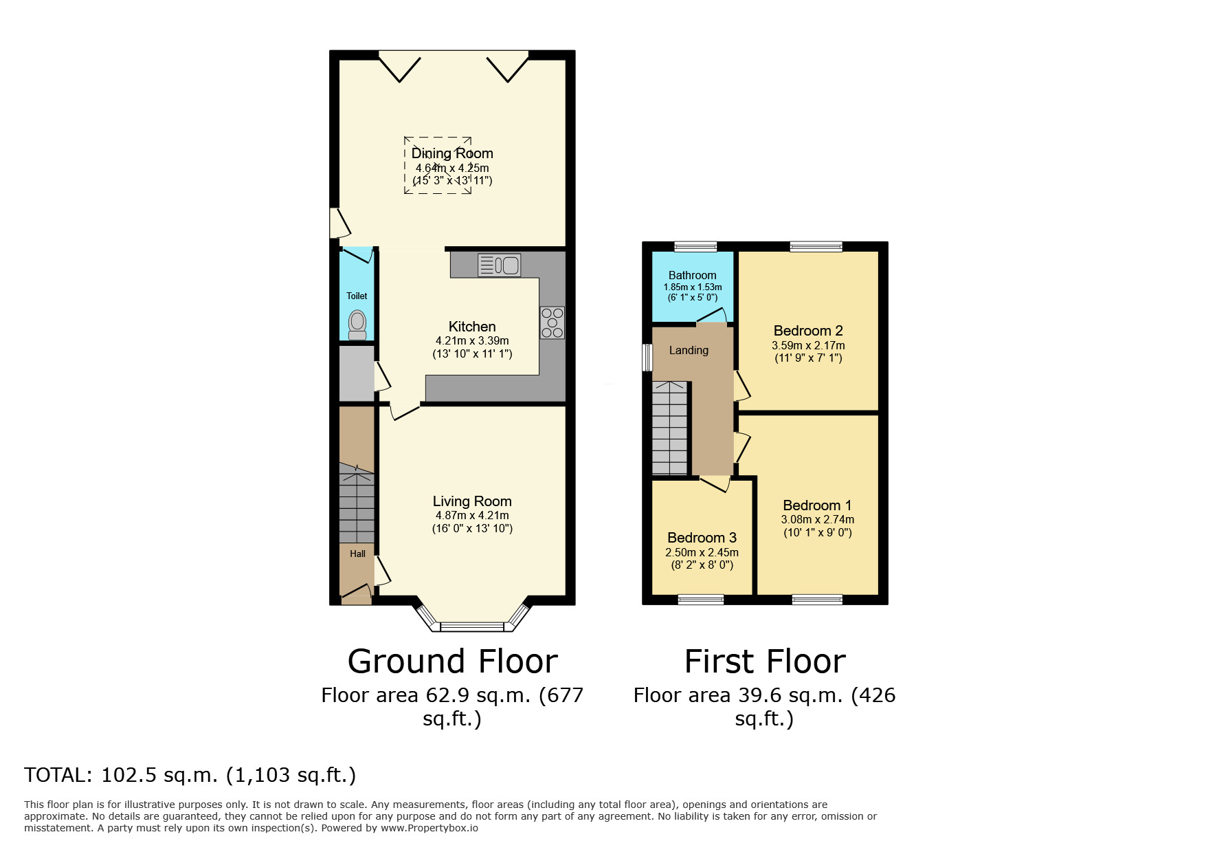 Floorplan of 3 bedroom Semi Detached House for sale, Goodyers End Lane, Bedworth, Warwickshire, CV12