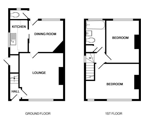 Floorplan of 2 bedroom Semi Detached House for sale, St. Nicholas Avenue, Kenilworth, Warwickshire, CV8