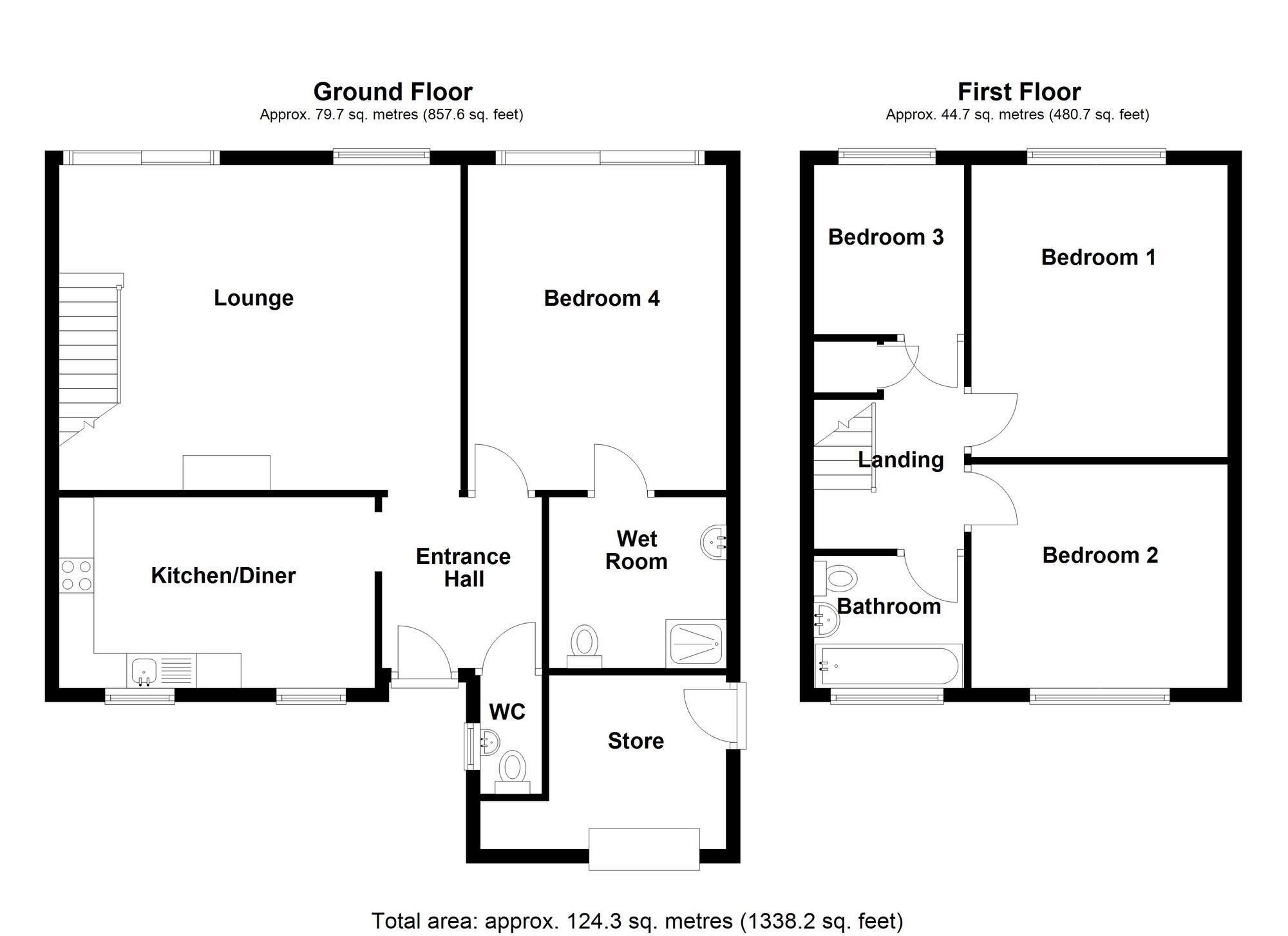 Floorplan of 4 bedroom Semi Detached House for sale, John O'Gaunt Road, Kenilworth, Warwickshire, CV8