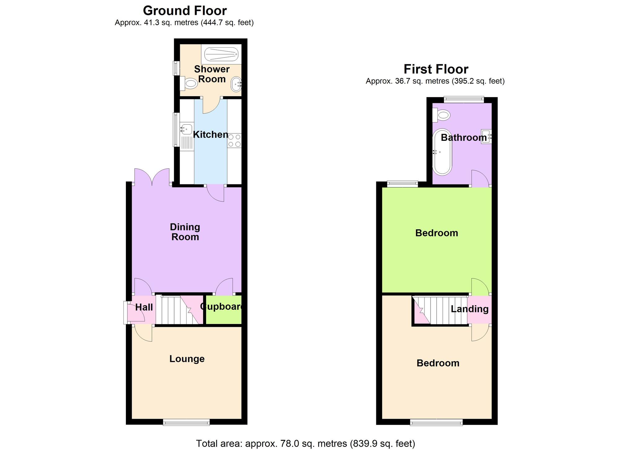 Floorplan of 2 bedroom Semi Detached House for sale, Newtown Road, Bedworth, Warwickshire, CV12