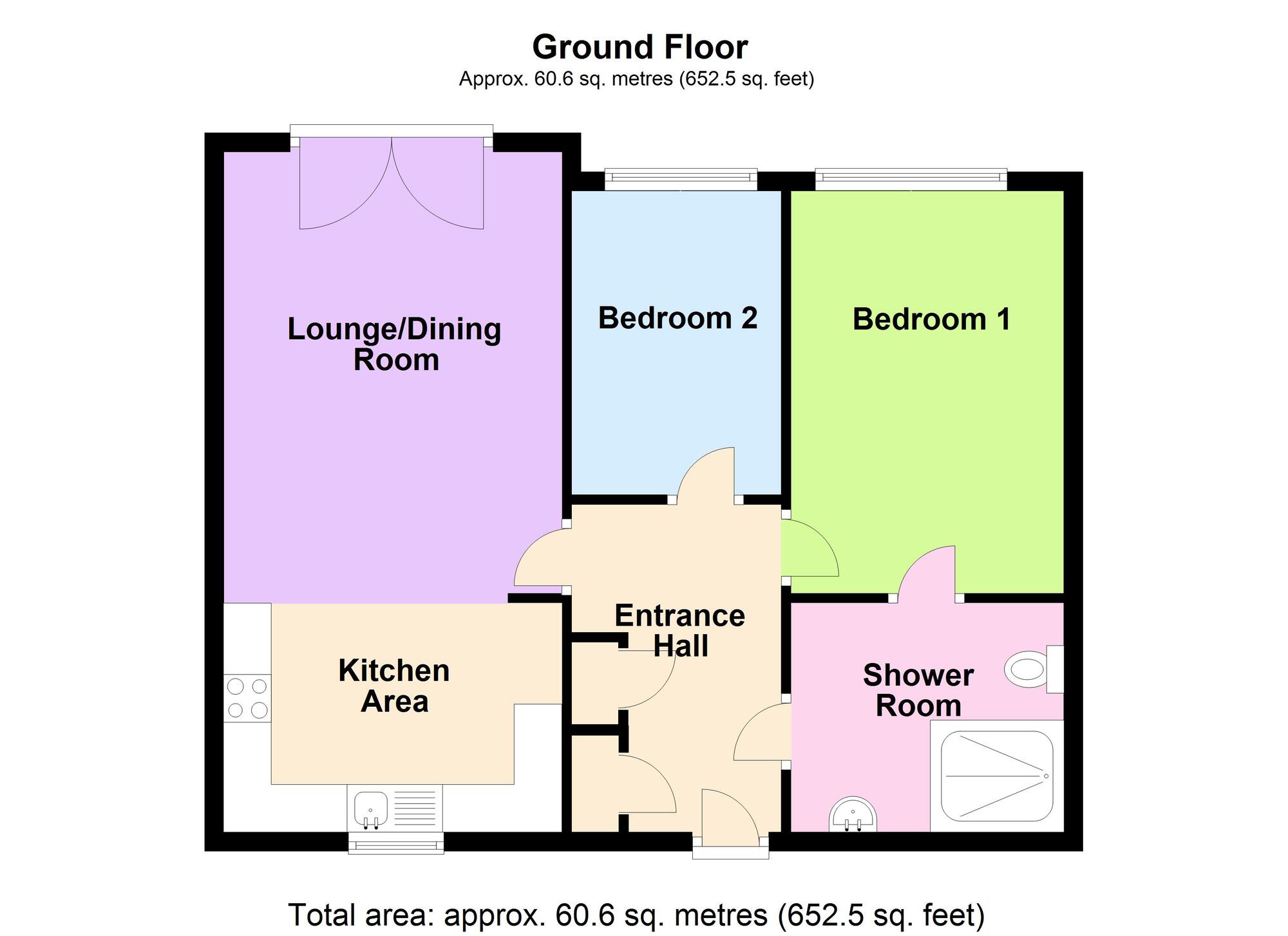 Floorplan of 2 bedroom  Flat for sale, Margaret Avenue, Bedworth, Warwickshire, CV12