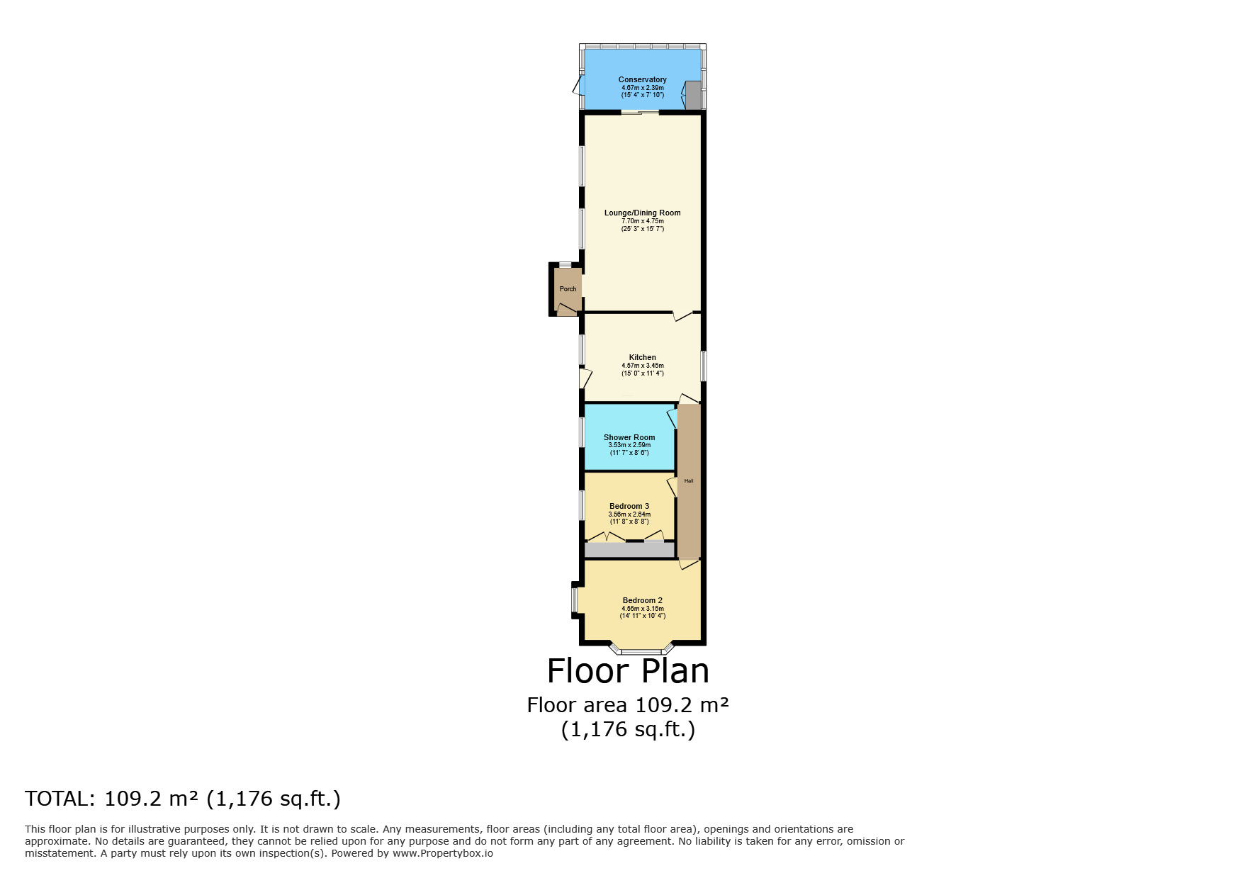 Floorplan of 2 bedroom Detached Bungalow for sale, Saunders Avenue, Bedworth, Warwickshire, CV12