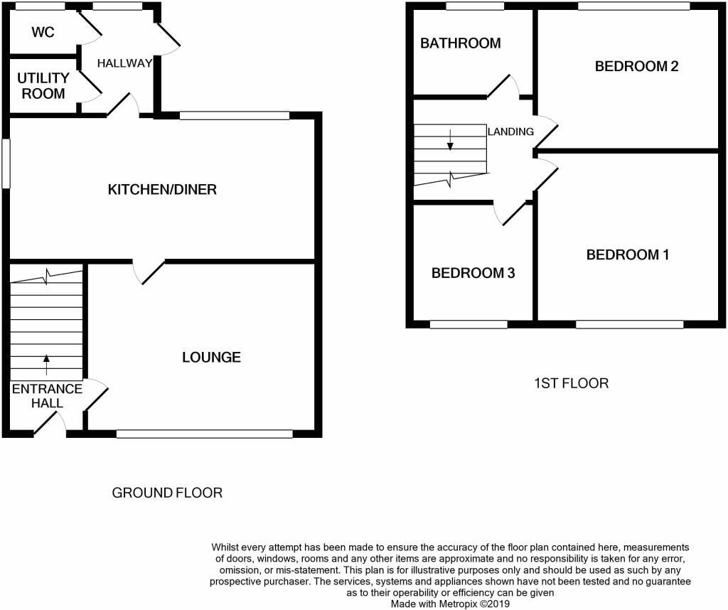 Floorplan of 3 bedroom Semi Detached House for sale, Alexander Road, Bedworth, Warwickshire, CV12