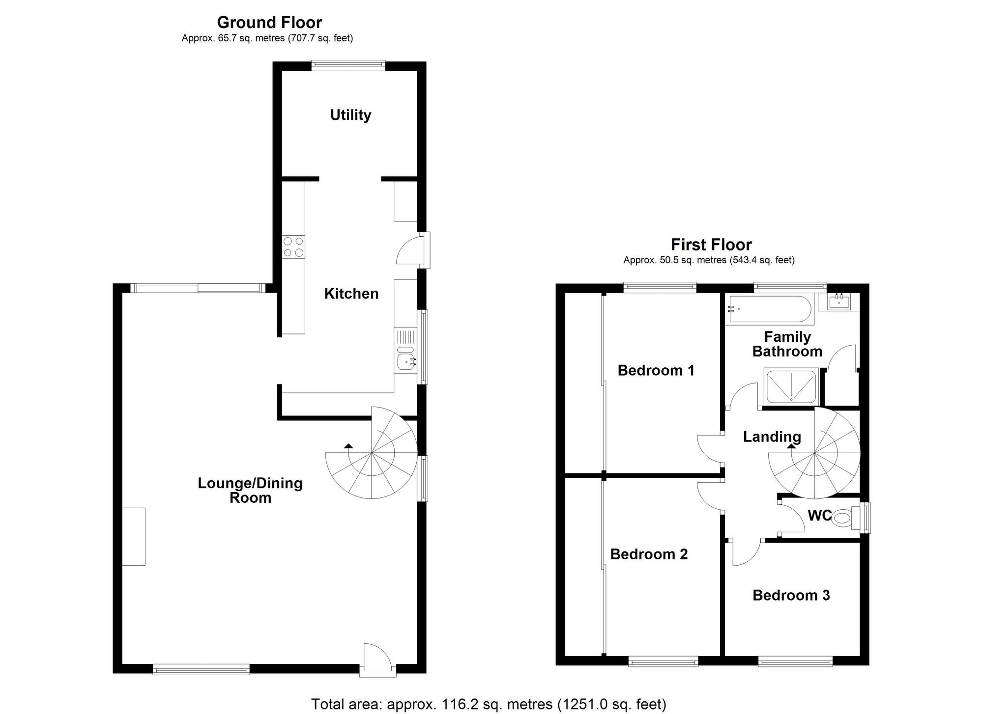 Floorplan of 3 bedroom Semi Detached House for sale, Kingsley Crescent, Bulkington, Warwickshire, CV12