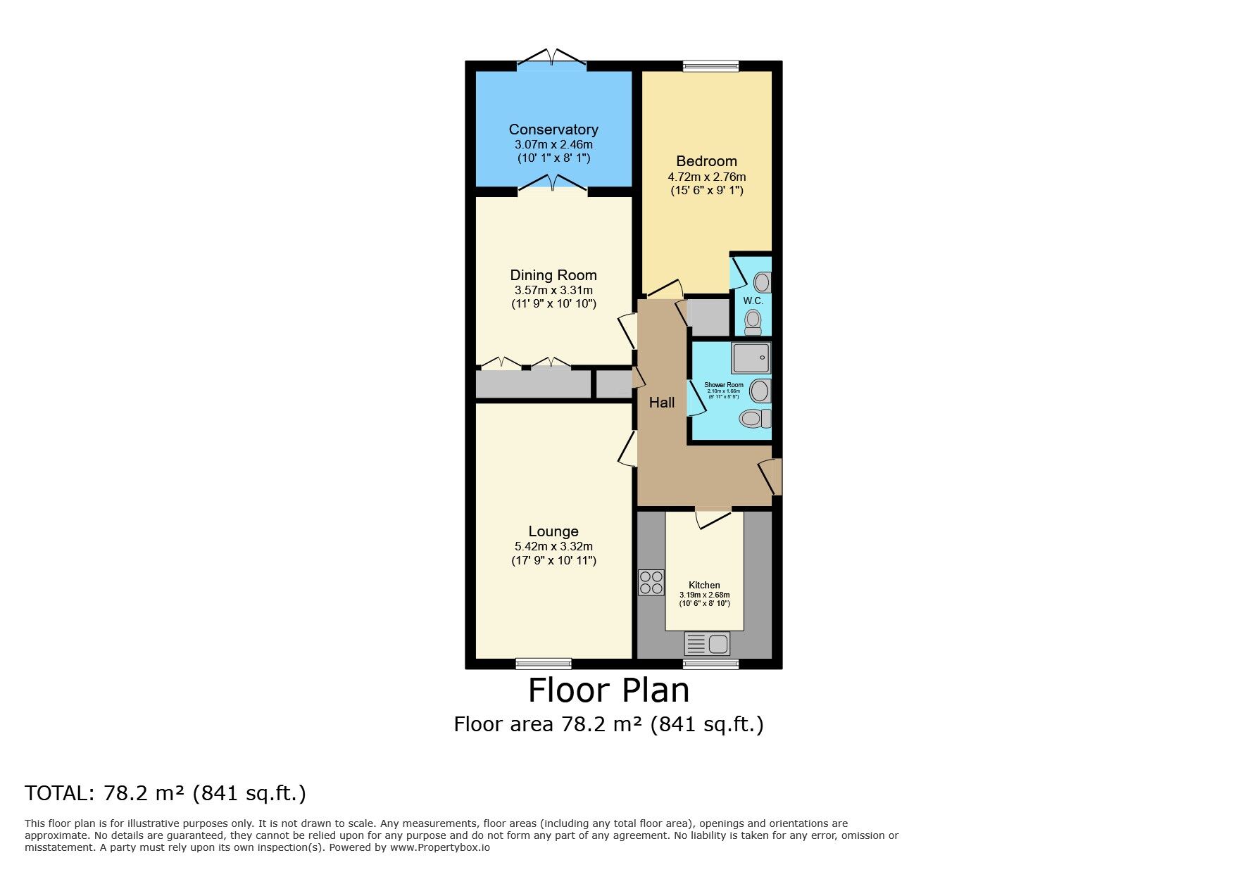 Floorplan of 2 bedroom Link Detached Bungalow for sale, Wincote Close, Kenilworth, Warwickshire, CV8