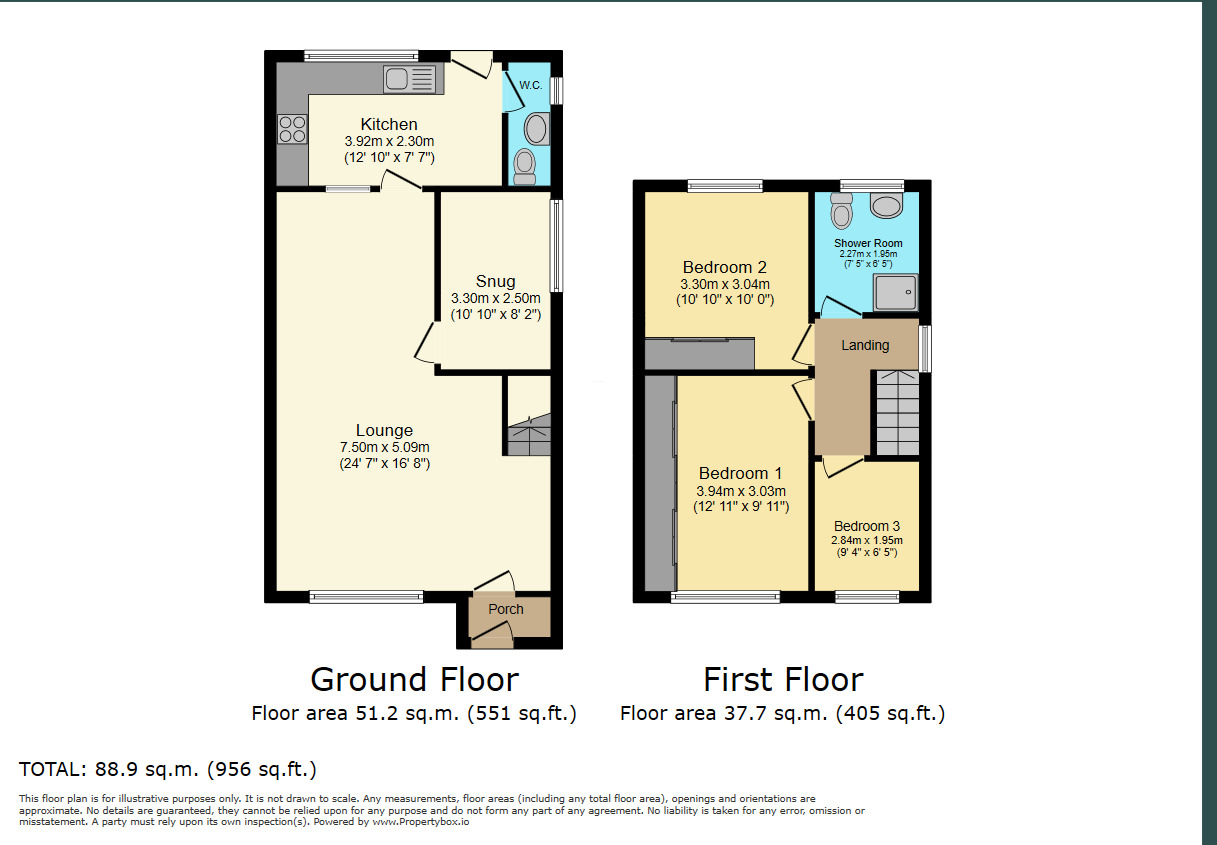 Floorplan of 3 bedroom Semi Detached House for sale, Dalton Road, Bedworth, Warwickshire, CV12