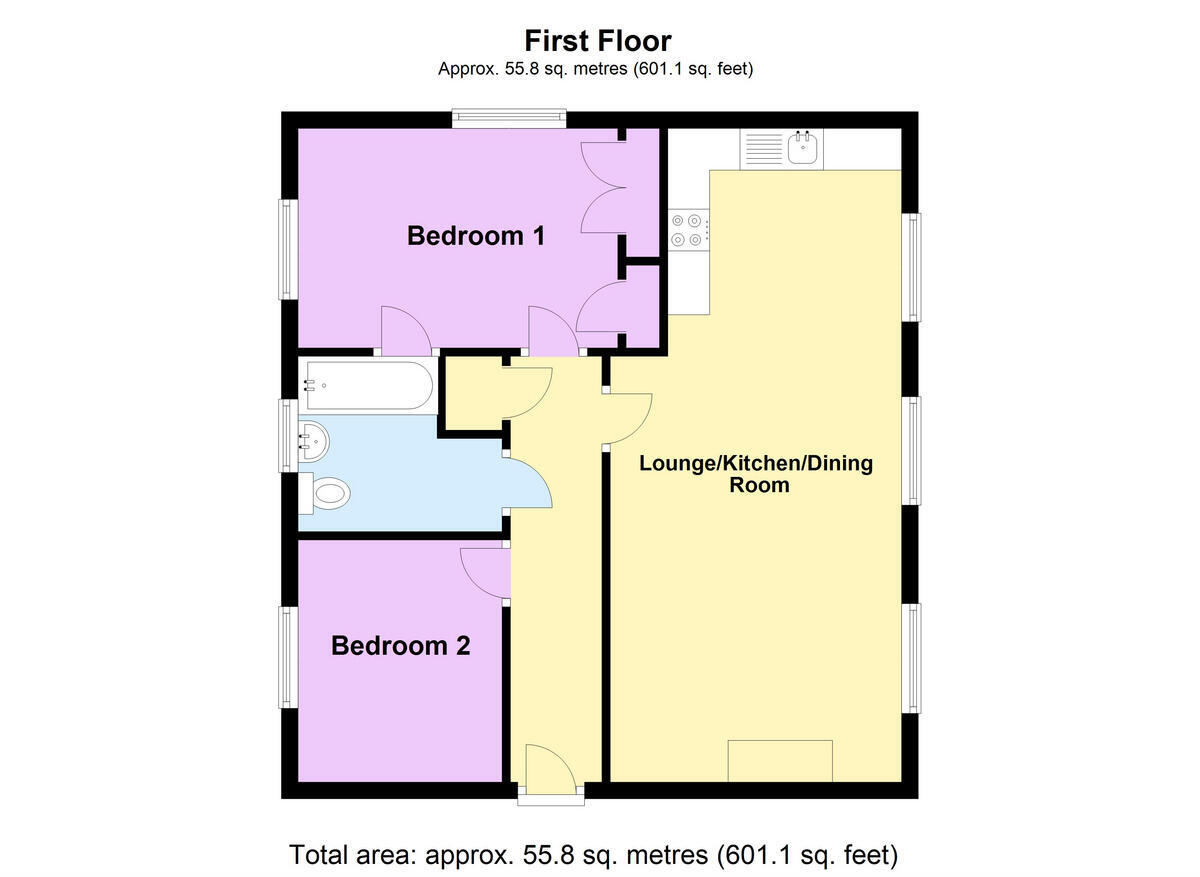 Floorplan of 2 bedroom  House for sale, Laneham Place, Kenilworth, Warwickshire, CV8