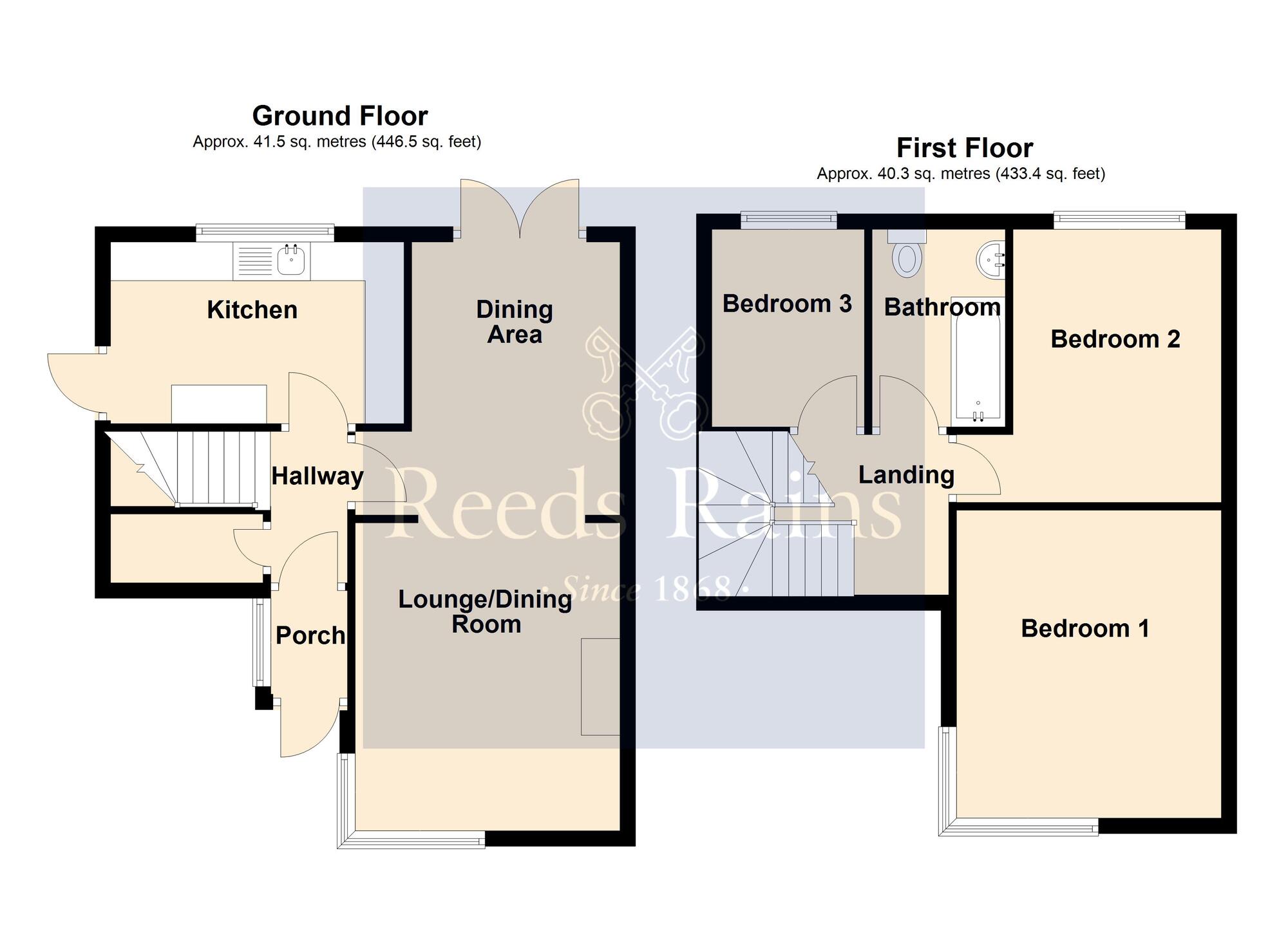 Floorplan of 3 bedroom Semi Detached House for sale, Glebe Avenue, Bedworth, Warwickshire, CV12