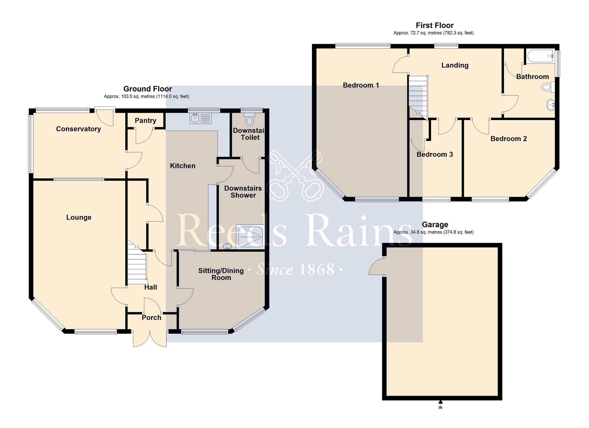 Floorplan of 3 bedroom Detached House for sale, All Saints Road, Bedworth, Warwickshire, CV12