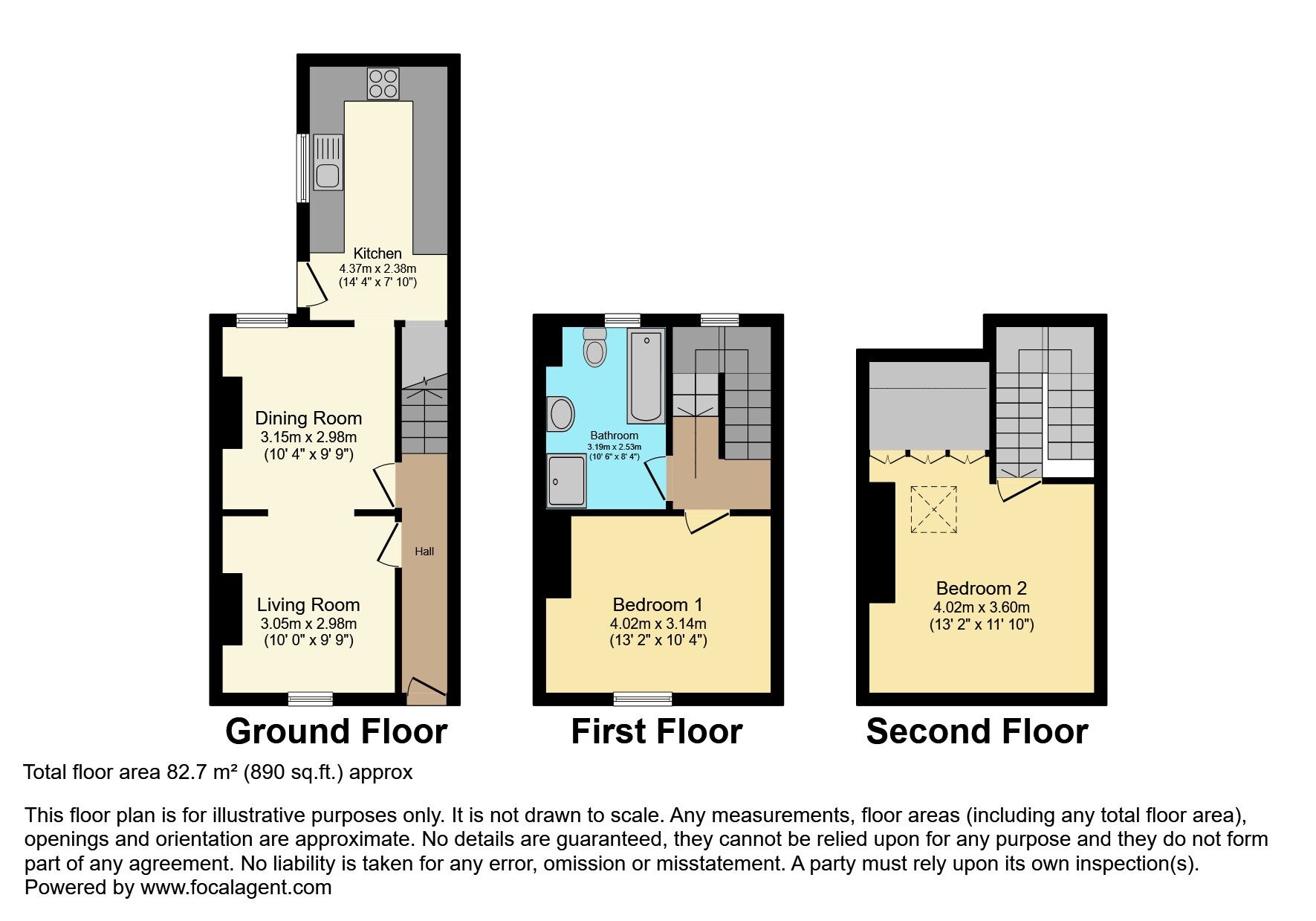 Floorplan of 2 bedroom Mid Terrace House for sale, Dunvegan Street, Belfast, County Antrim, BT6