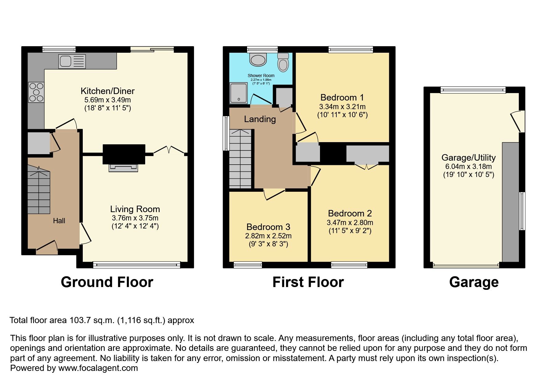 Floorplan of 3 bedroom Semi Detached House for sale, Glenshesk Park, Dunmurry, Belfast, BT17