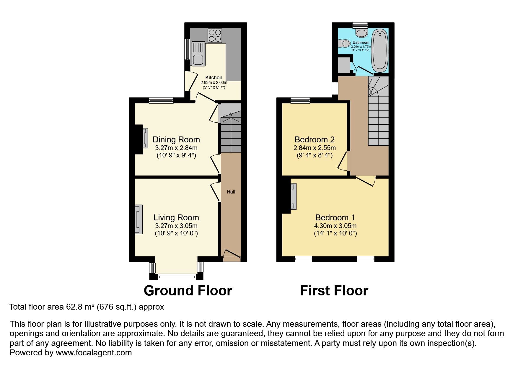 Floorplan of 2 bedroom End Terrace House for sale, Baroda Parade, Belfast, Ormeau, BT7