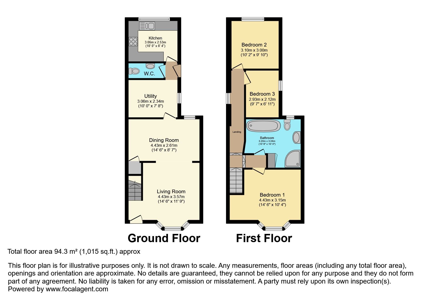 Floorplan of 3 bedroom Mid Terrace House for sale, Frenchpark Street, Belfast, County Antrim, BT12