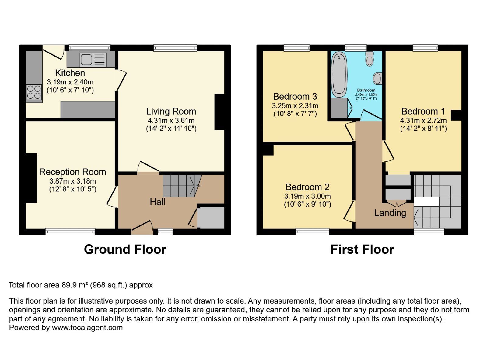 Floorplan of 3 bedroom End Terrace House for sale, Castledillon Road, Belfast, County Antrim, BT8