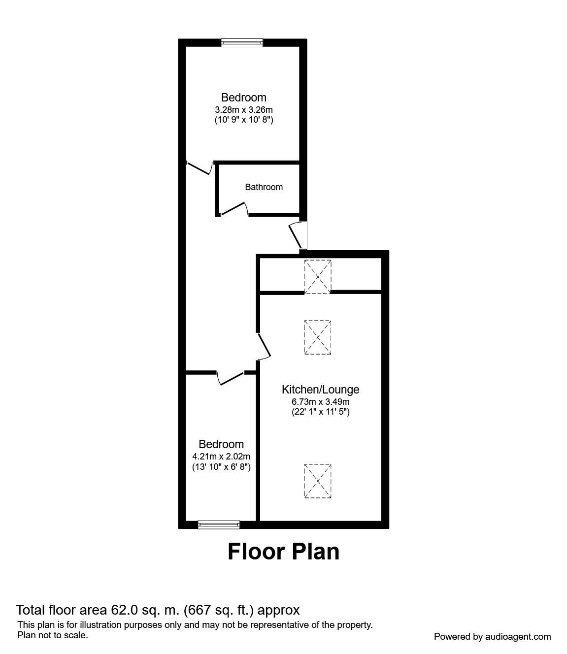 Floorplan of 2 bedroom  Flat to rent, Red Bank Road, Blackpool, FY2