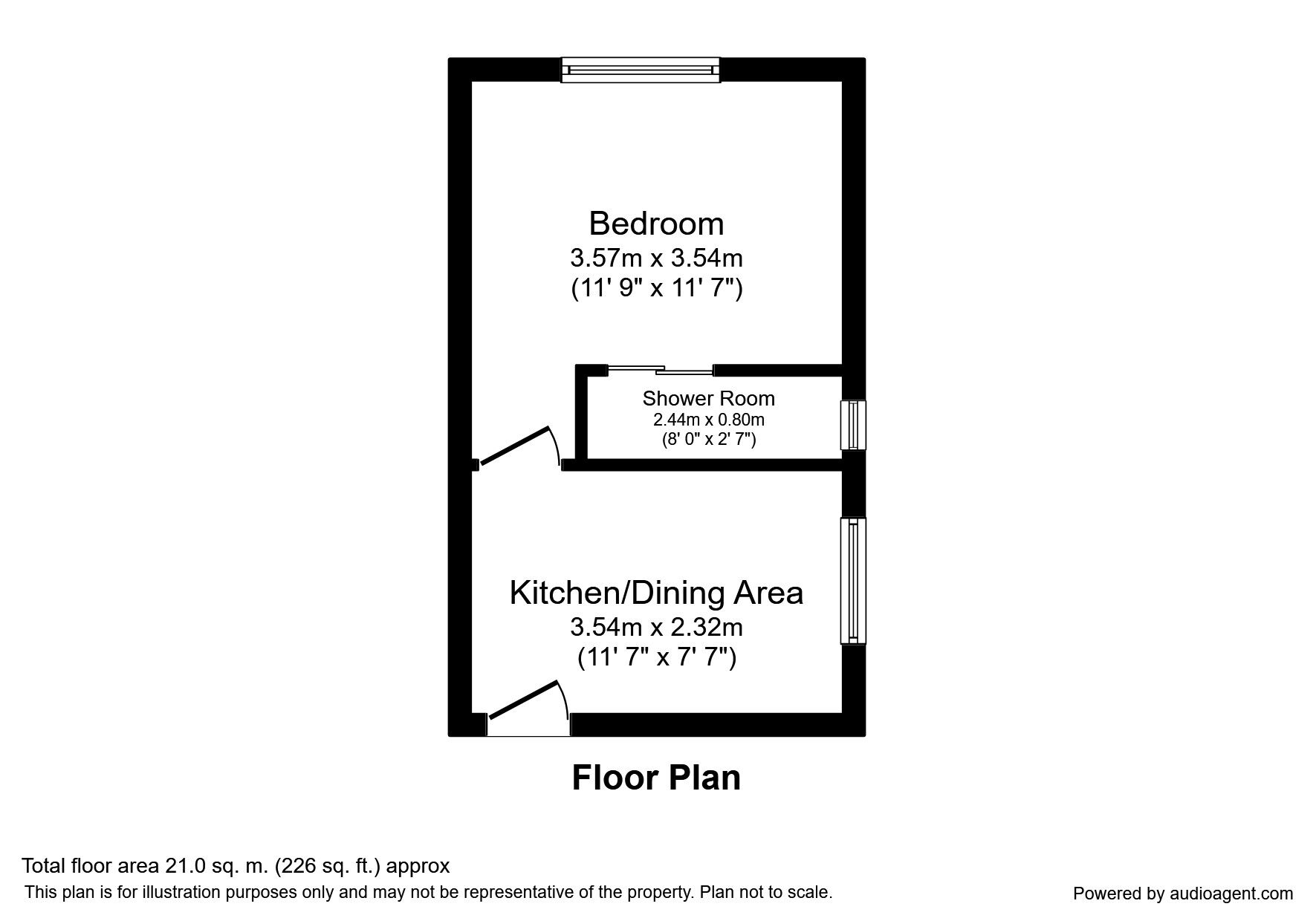 Floorplan of 1 bedroom  Flat to rent, Horncliffe Road, Blackpool, FY4