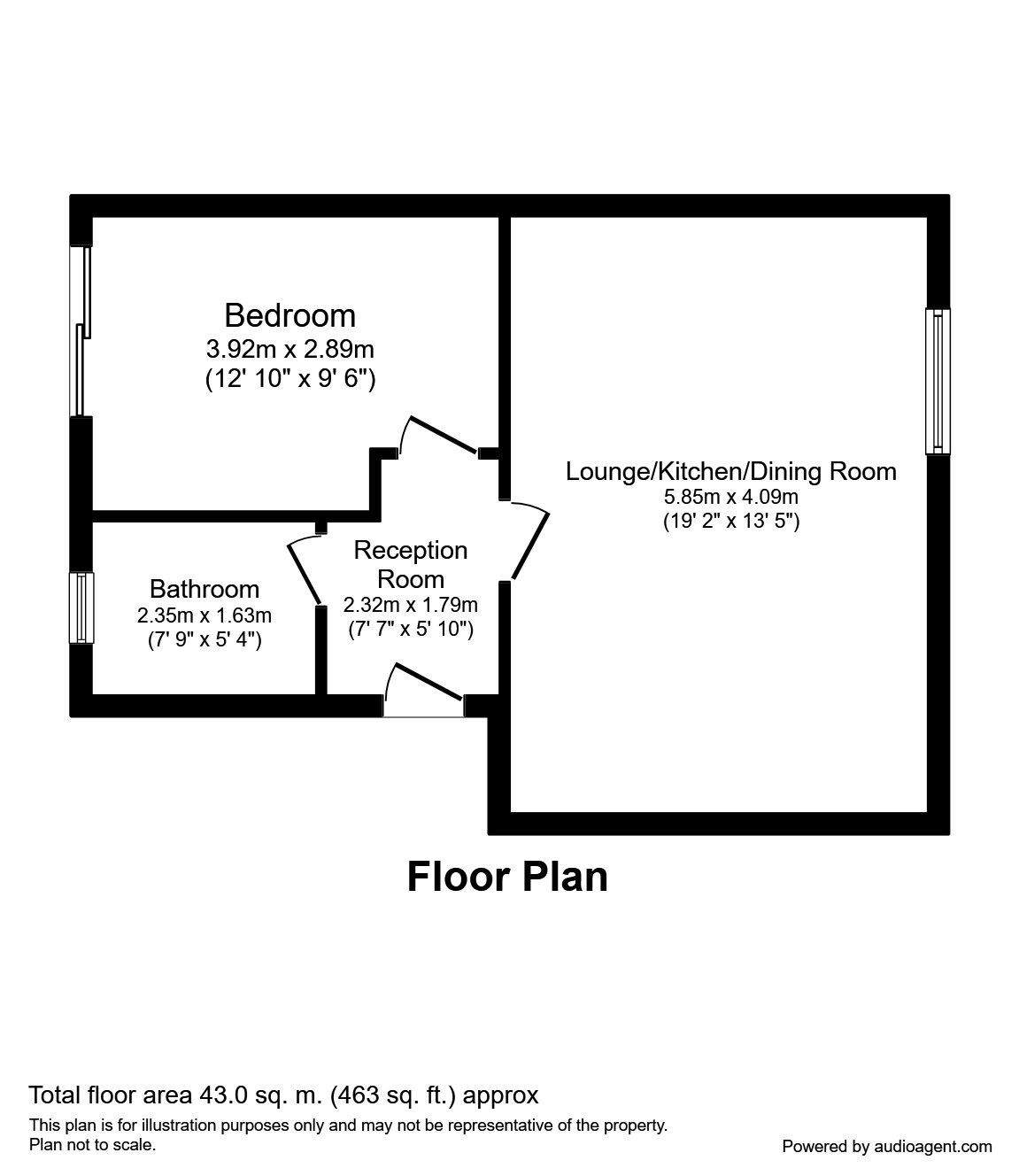 Floorplan of 1 bedroom  Flat to rent, Victoria Road West, Thornton-Cleveleys, Lancashire, FY5