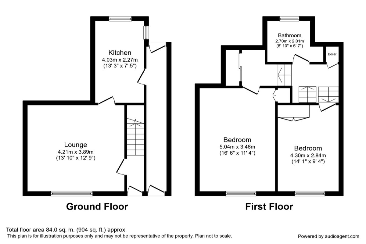 Floorplan of 2 bedroom Mid Terrace House to rent, Rawcliffe Street, Blackpool, FY4