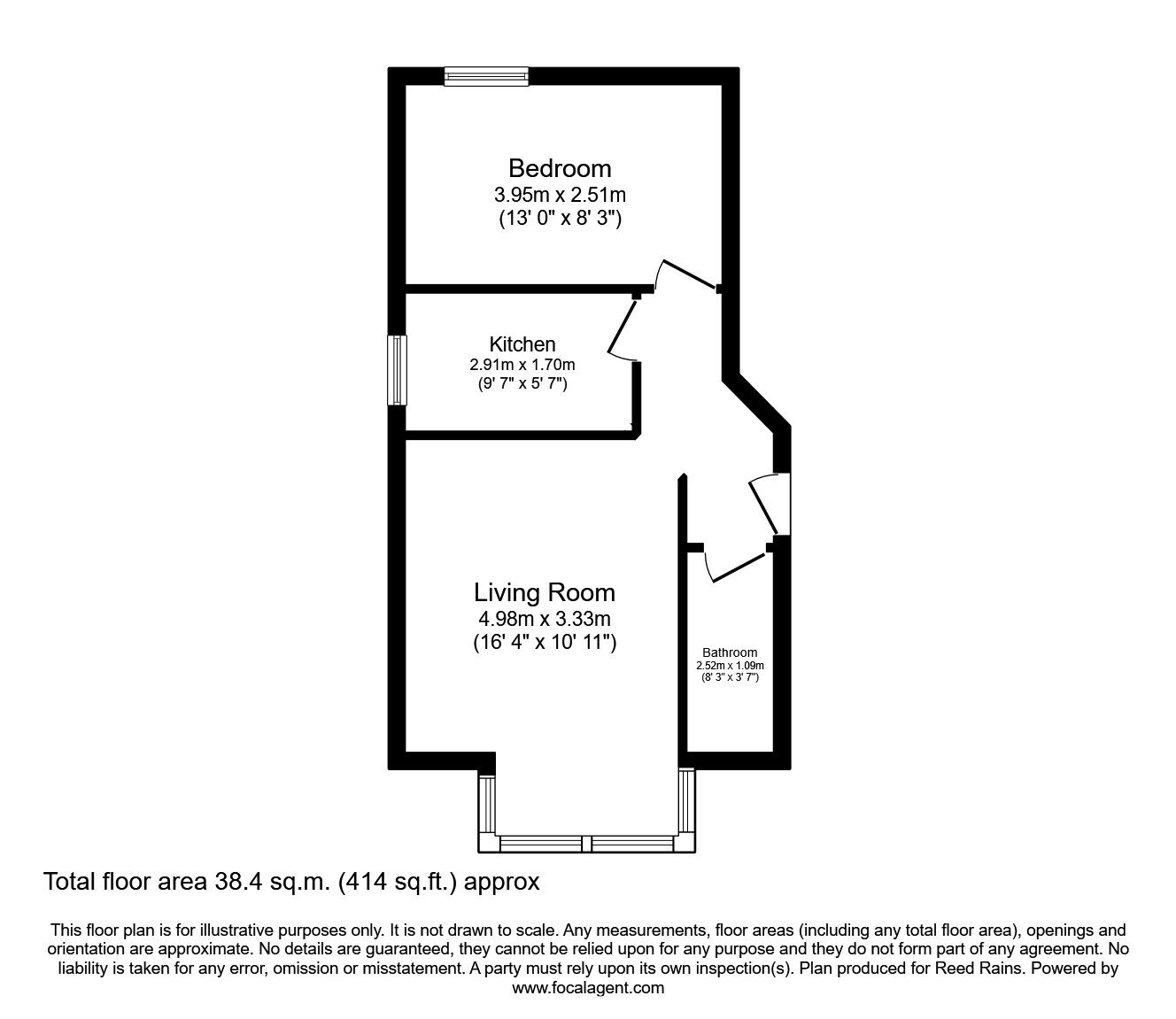 Floorplan of 1 bedroom  Flat to rent, Reads Avenue, Blackpool, FY1