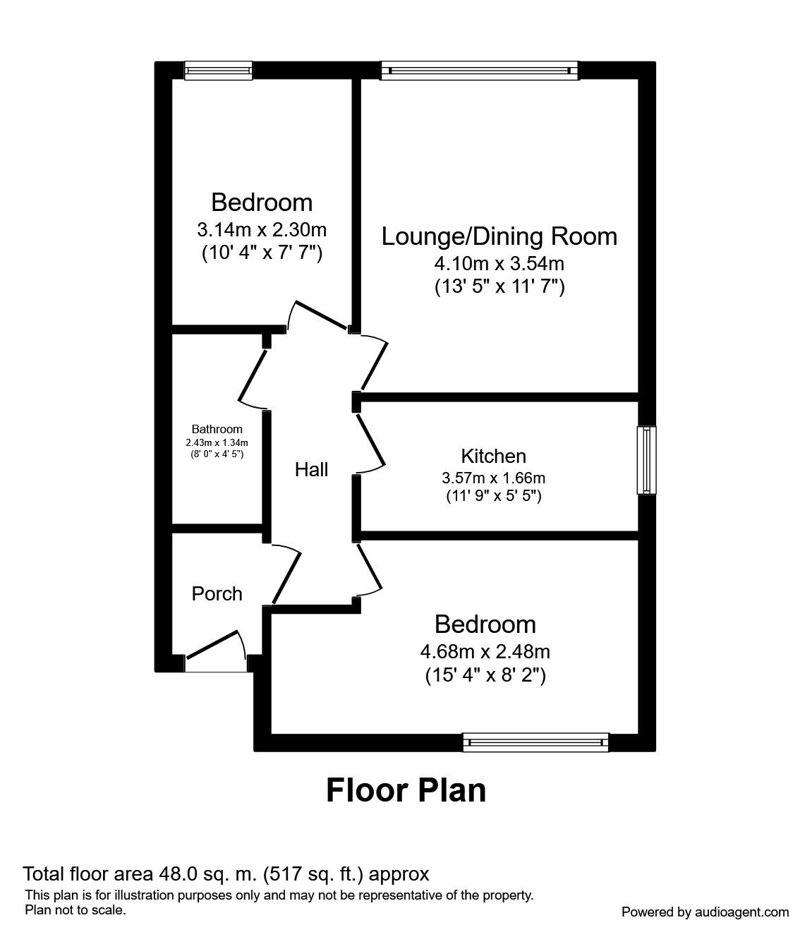 Floorplan of 2 bedroom  Flat to rent, Reads Avenue, Blackpool, FY1