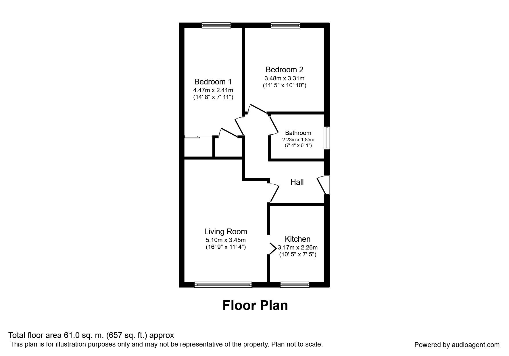 Floorplan of 2 bedroom  Flat to rent, The Esplanade, Knott End-On-Sea, Lancashire, FY6