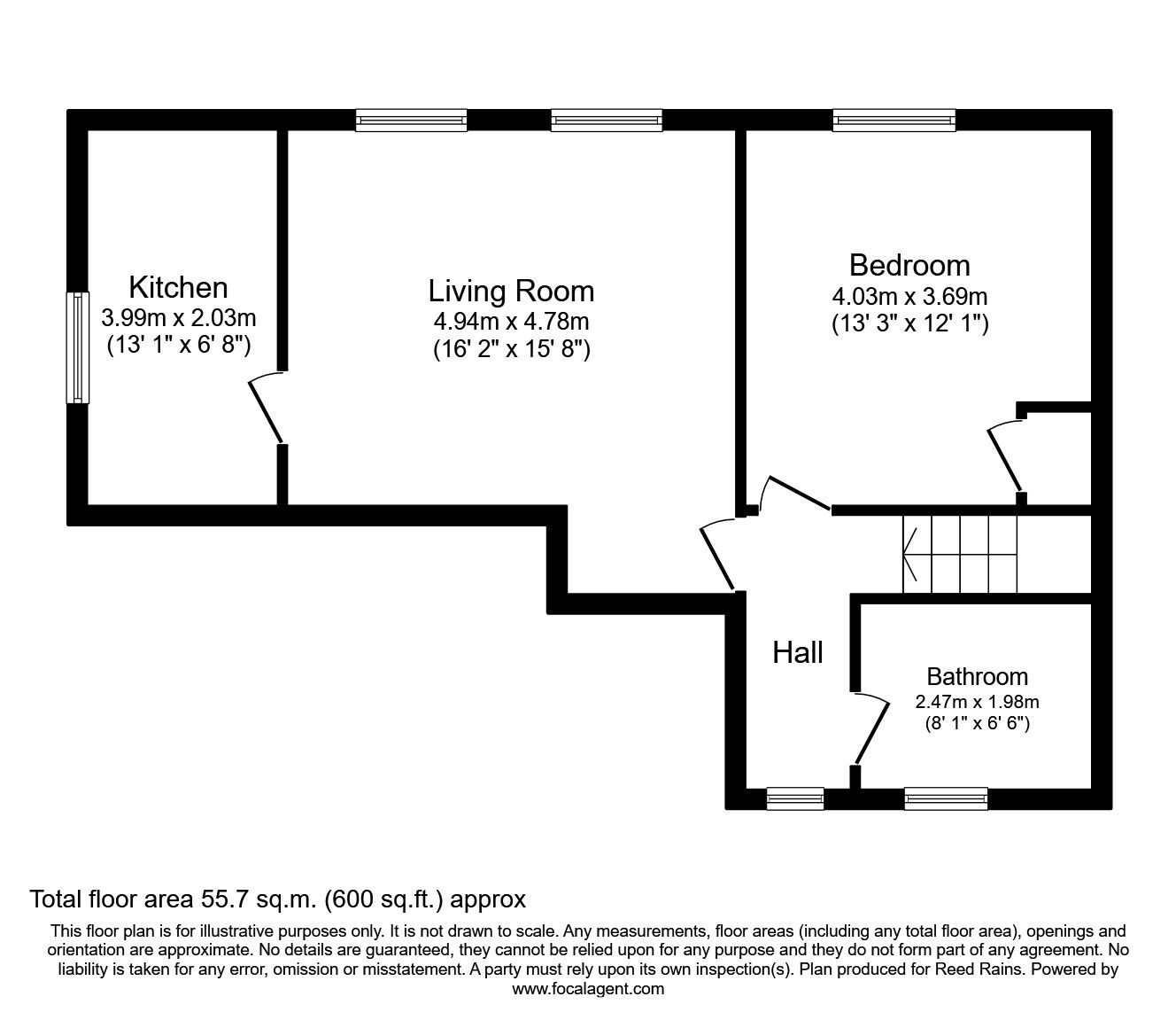 Floorplan of 1 bedroom  Flat to rent, Bond Street, Blackpool, Lancashire, FY4