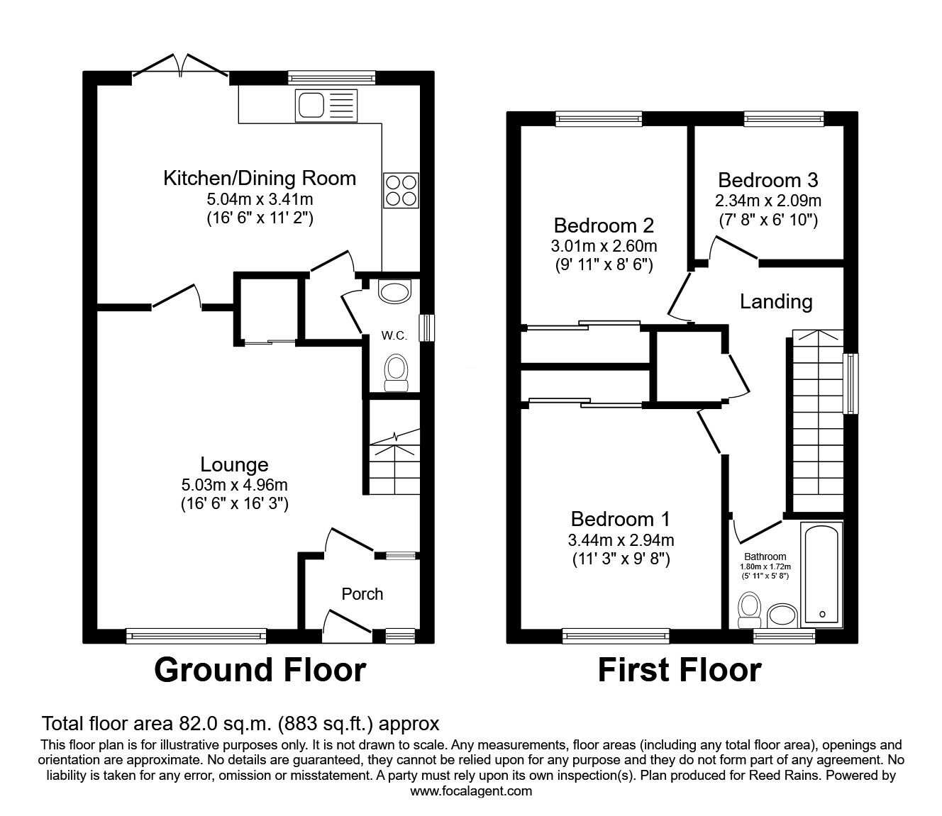 Floorplan of 3 bedroom Semi Detached House for sale, Meadow Park, Wesham, Lancashire, PR4