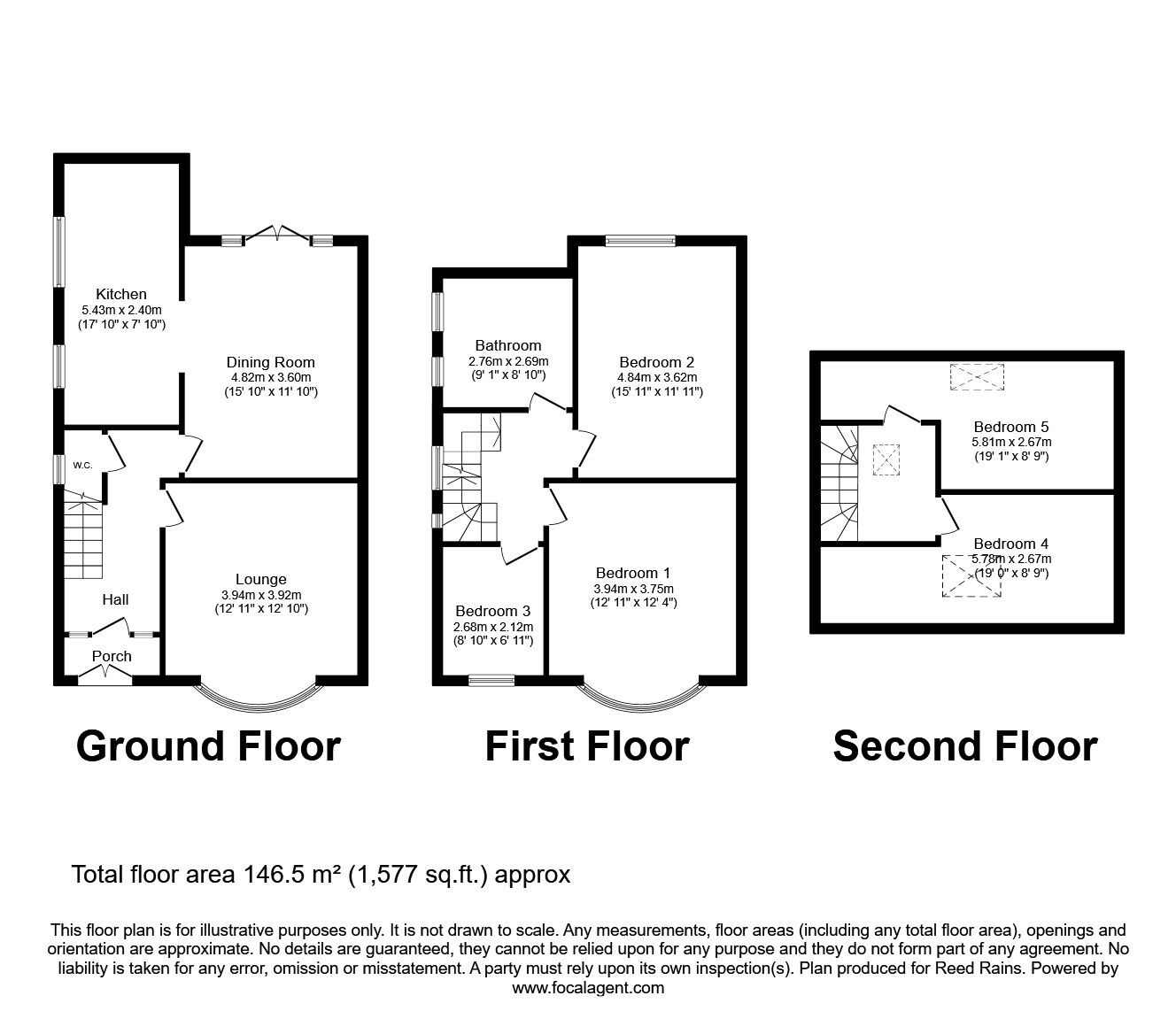 Floorplan of 5 bedroom Semi Detached House for sale, Preston New Road, Blackpool, Lancashire, FY4