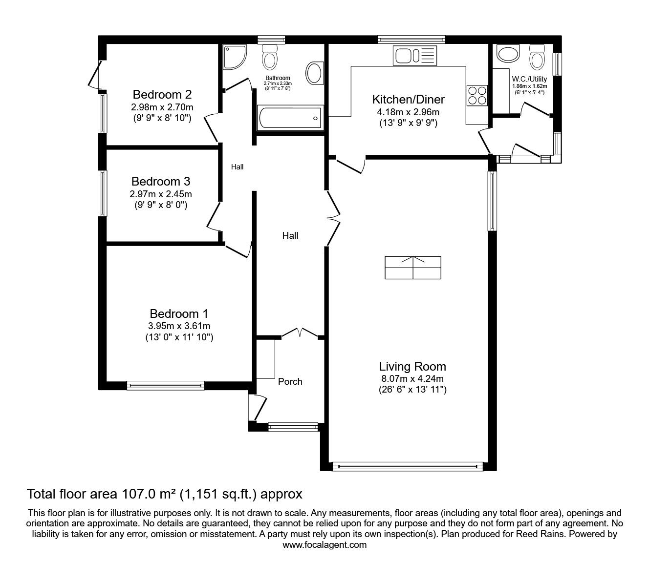 Floorplan of 3 bedroom Detached Bungalow for sale, St. Nicholas Road, Blackpool, Lancashire, FY4