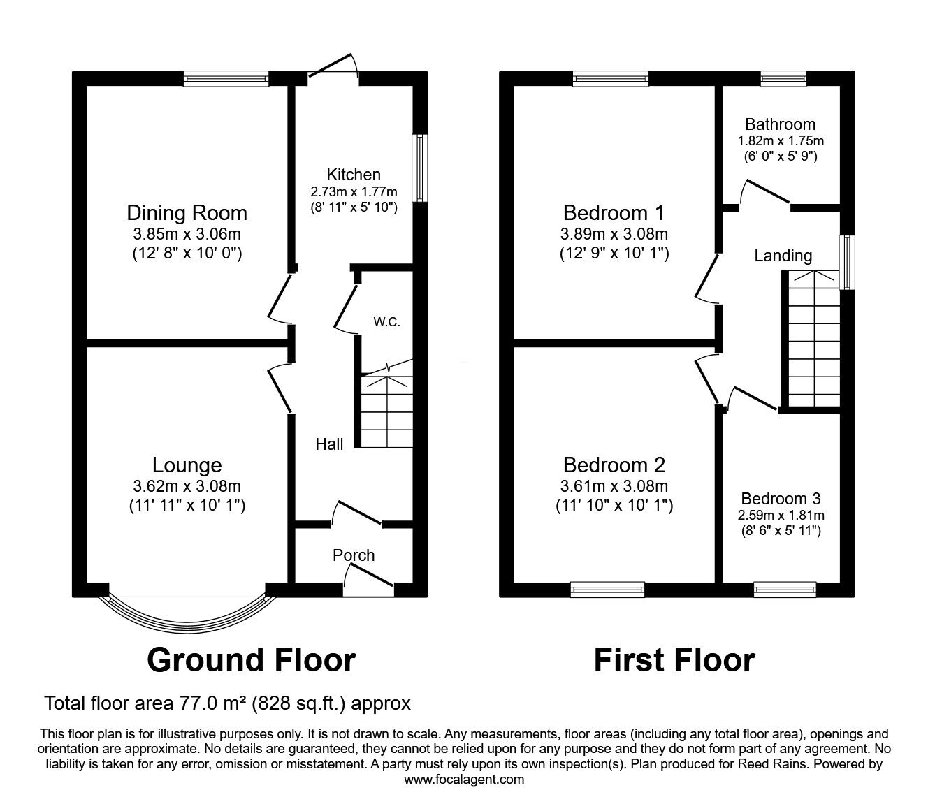 Floorplan of 3 bedroom Semi Detached House for sale, North Avenue, Blackpool, Lancashire, FY3