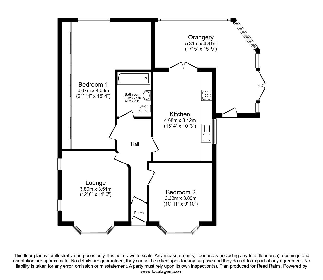 Floorplan of 2 bedroom Detached House for sale, Poulton Road, Blackpool, Lancashire, FY3