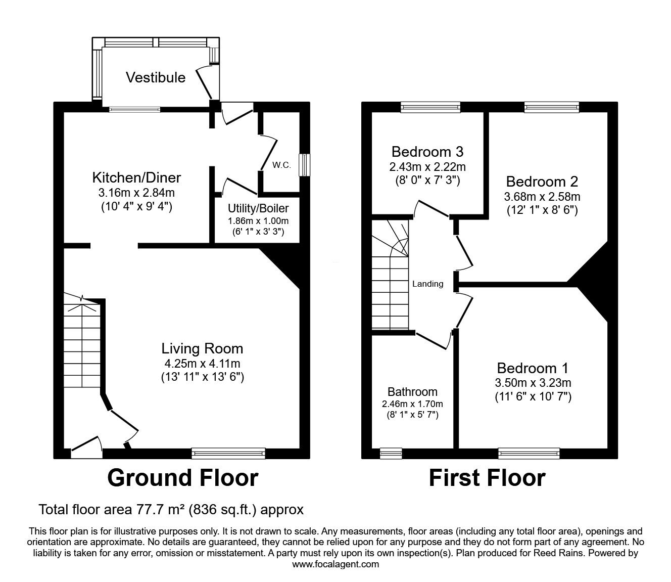 Floorplan of 3 bedroom Semi Detached House for sale, Mather Street, Blackpool, Lancashire, FY3