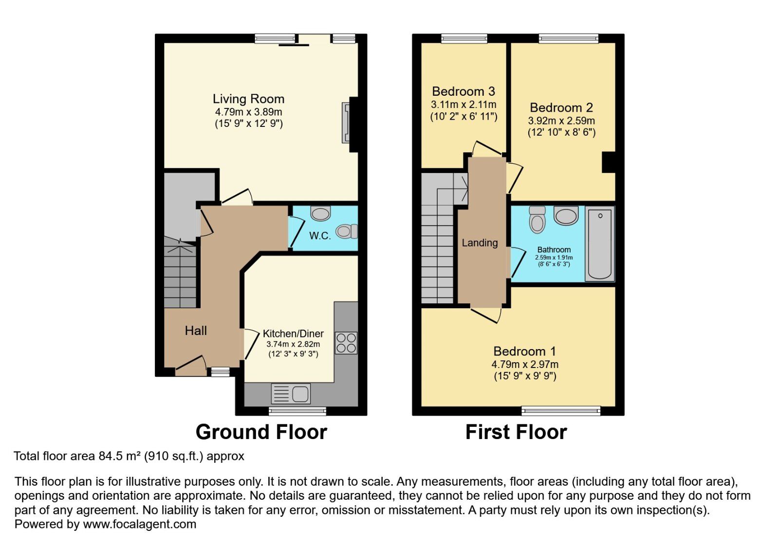 Floorplan of 3 bedroom Mid Terrace House for sale, Shaftesbury Road, Bangor, BT20