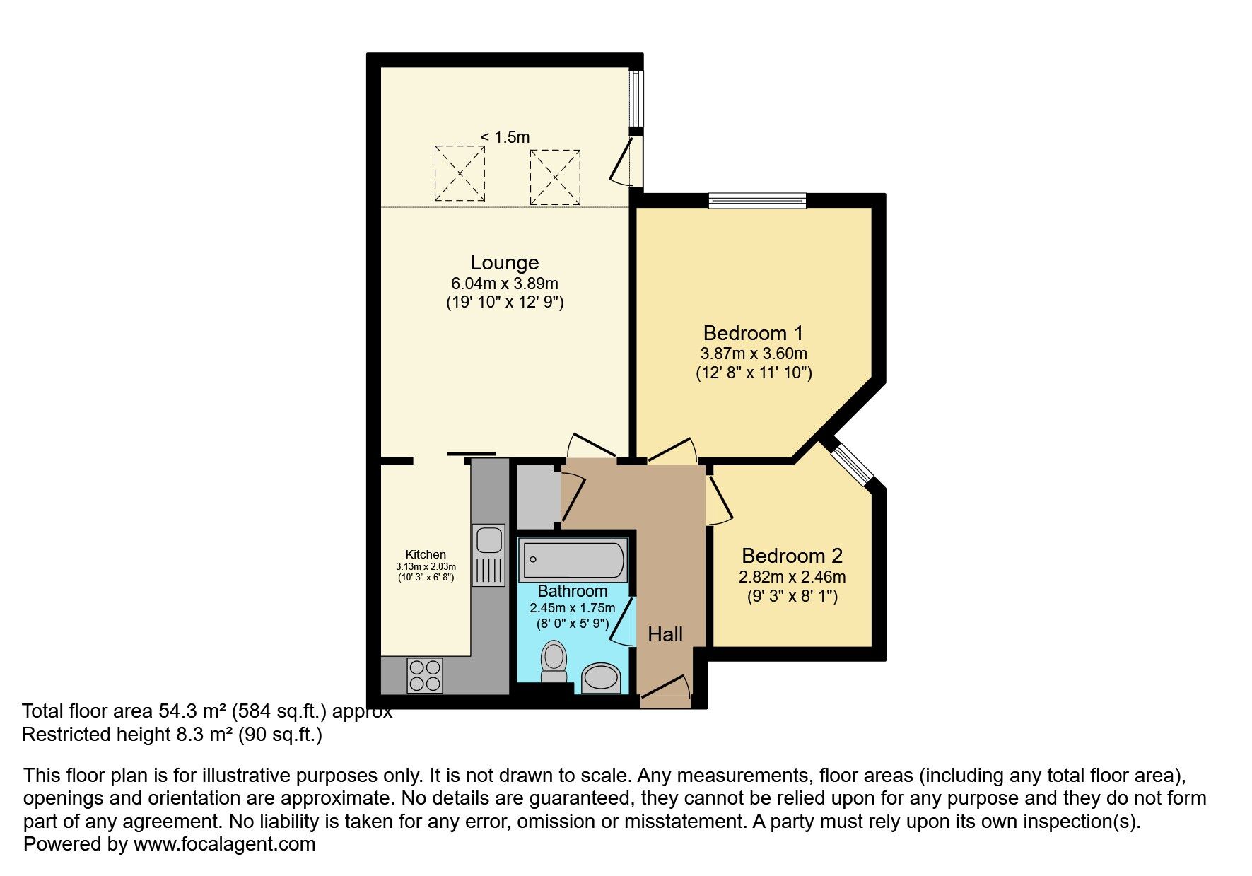 Floorplan of 2 bedroom  Flat for sale, Shaftesbury Drive, Bangor, County Down, BT20