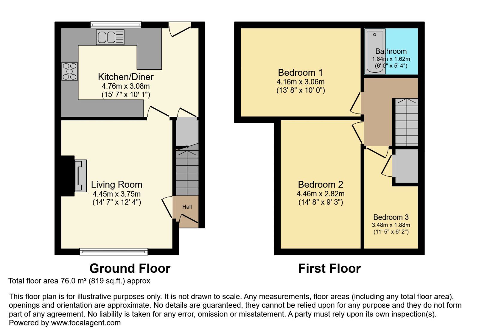 Floorplan of 3 bedroom Mid Terrace House for sale, Beechwood Gardens, Bangor, County Down, BT20