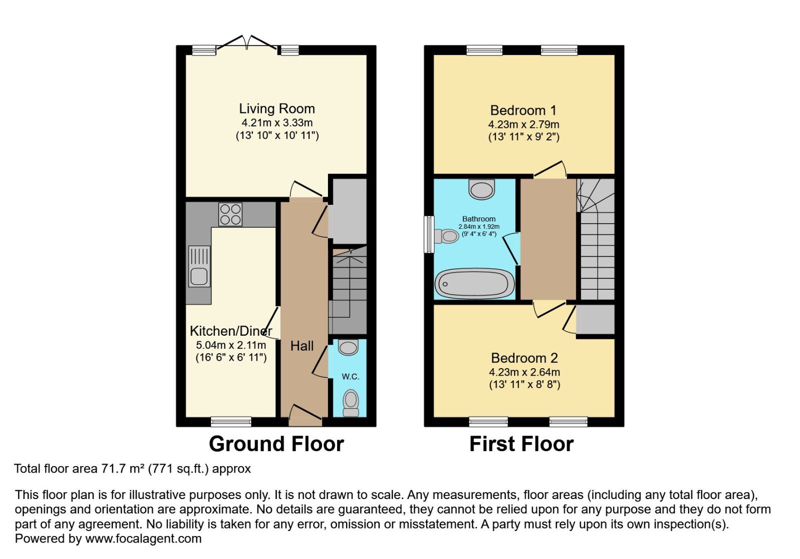 Floorplan of 2 bedroom Semi Detached House for sale, Helens Wood Green, Bangor, County Down, BT19