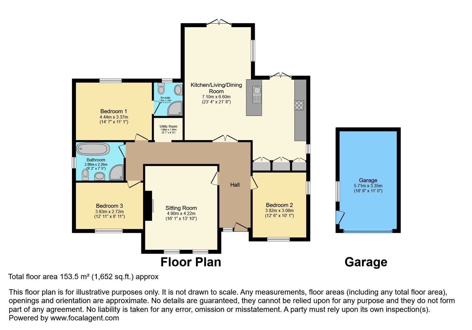 Floorplan of 3 bedroom Detached Bungalow for sale, Beechfield Crescent, Bangor, County Down, BT19