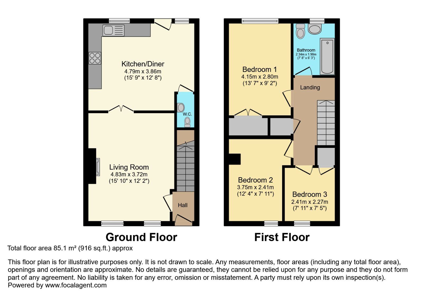 Floorplan of 3 bedroom End Terrace House for sale, Stonebridge Square, Conlig, County Down, BT23