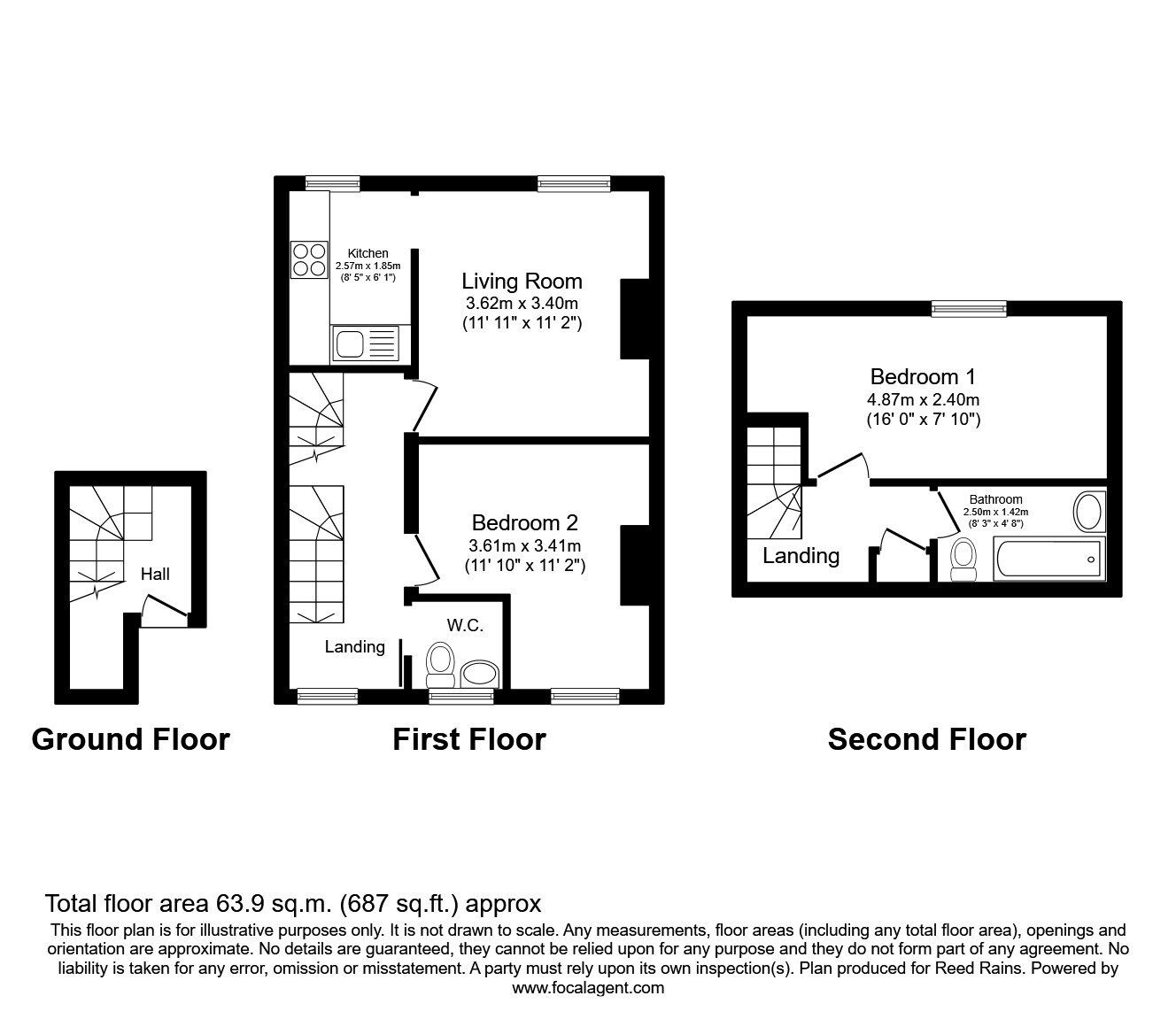 Floorplan of 2 bedroom  Flat to rent, Windsor Crescent, Bridlington, North Humberside, YO15