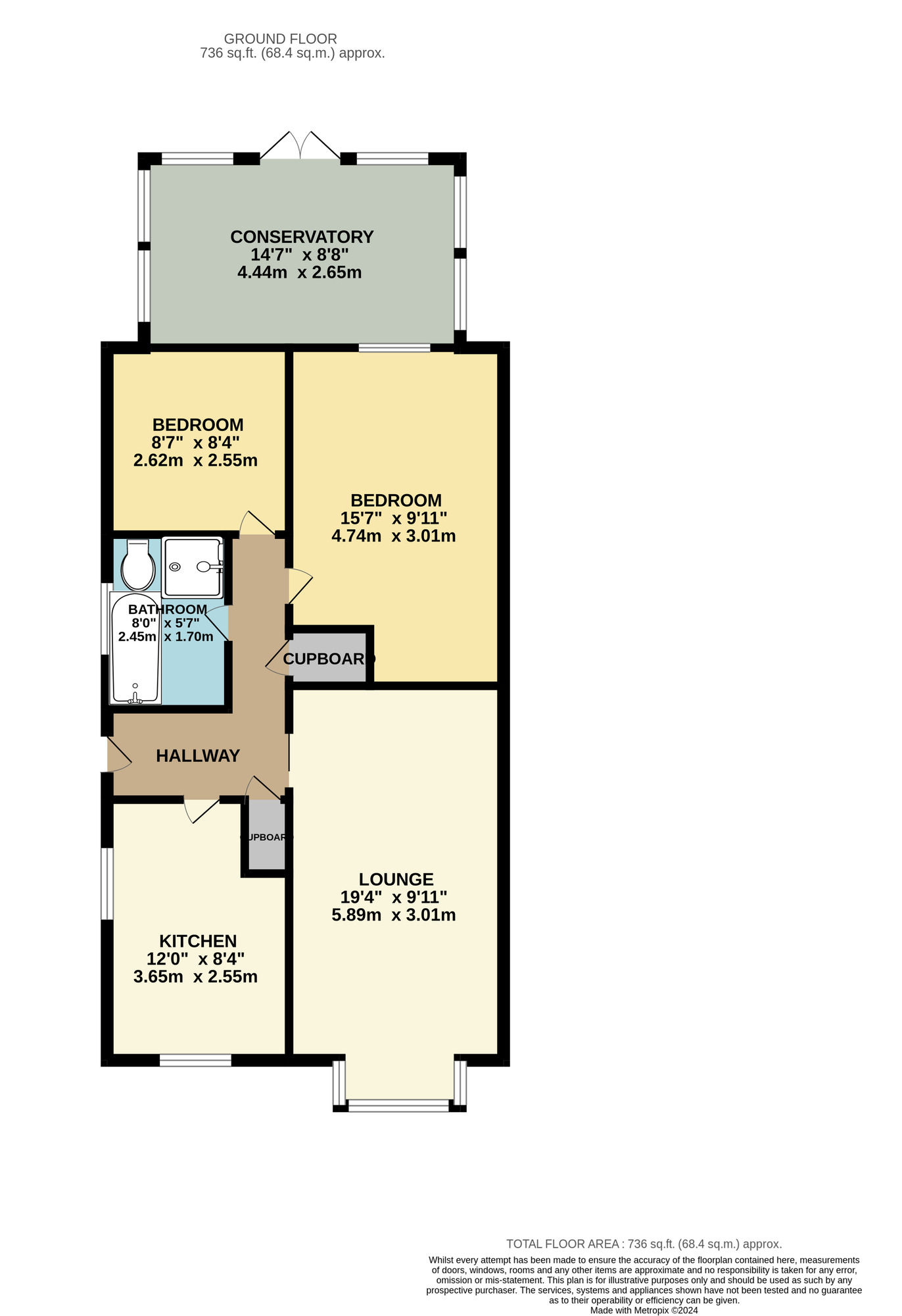 Floorplan of 2 bedroom Detached Bungalow for sale, Pinfold Gardens, Bridlington, East Yorkshire, YO16