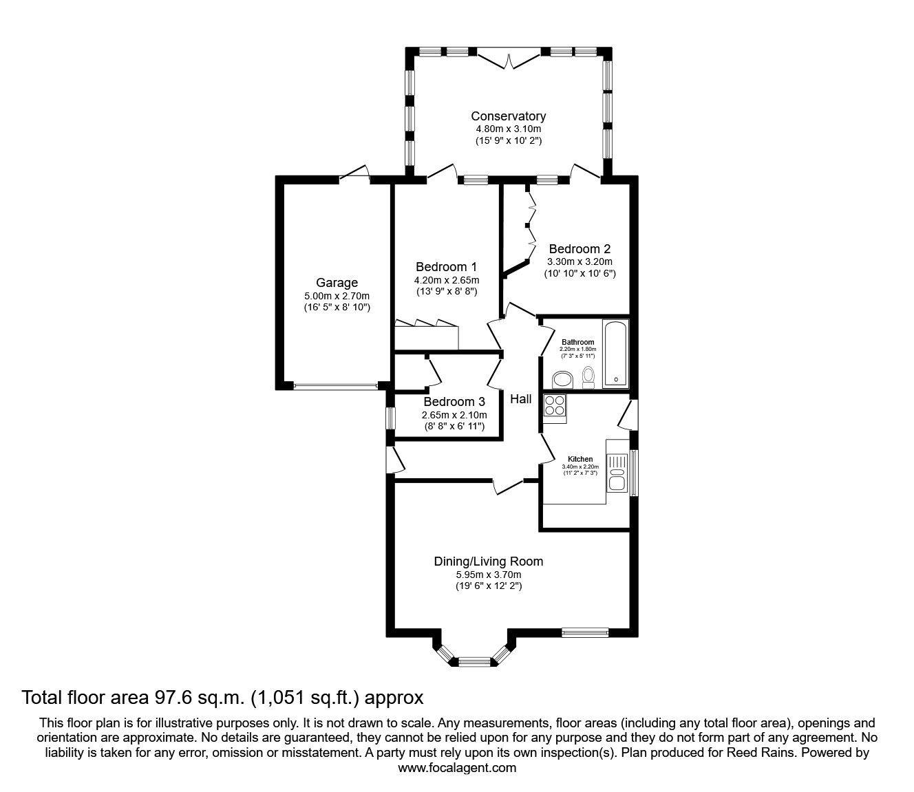 Floorplan of 3 bedroom Detached Bungalow for sale, Glaisdale Close, Bridlington, East Yorkshire, YO16