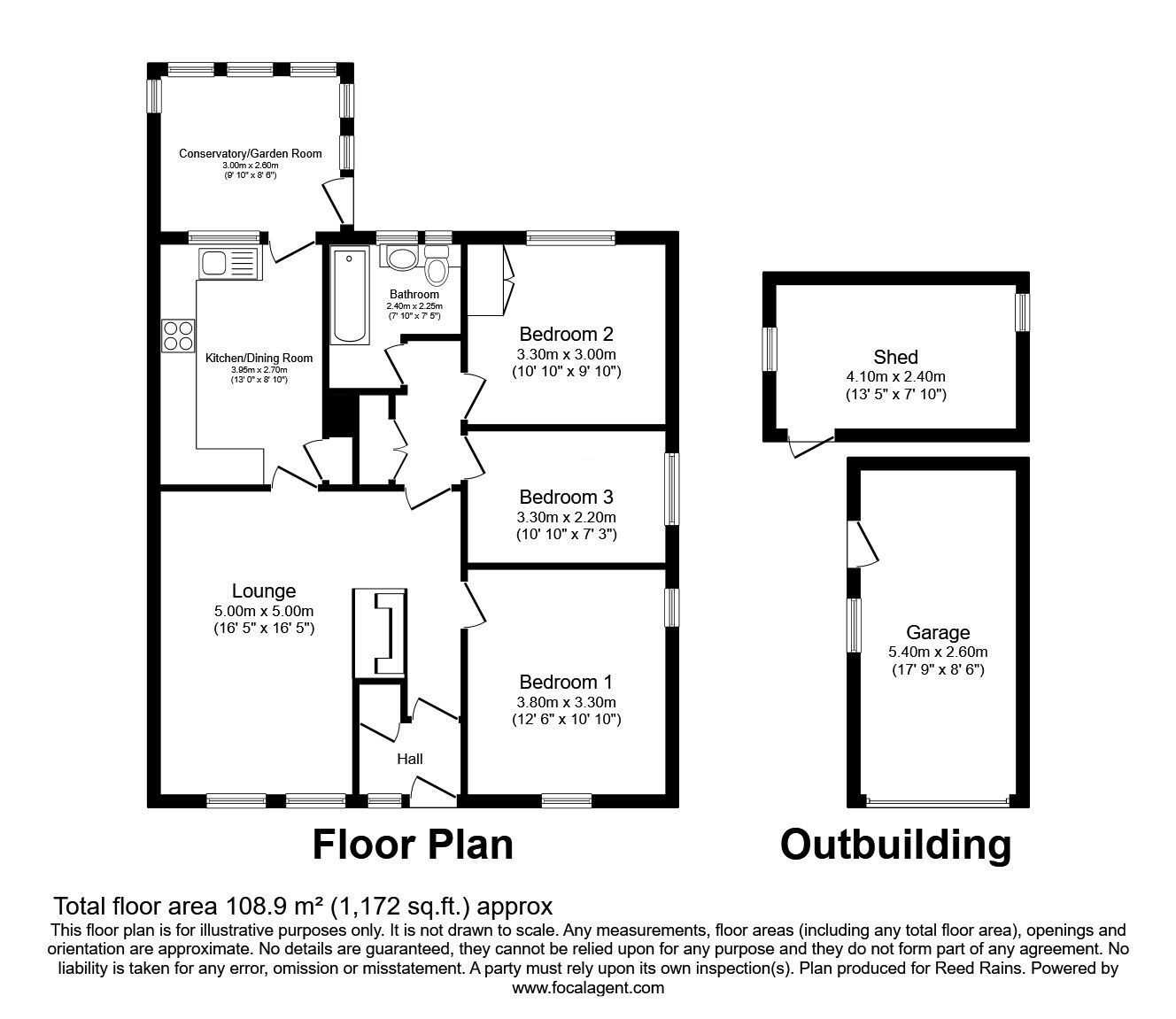 Floorplan of 3 bedroom Semi Detached Bungalow for sale, Scarsea Way, Bempton, East Yorkshire, YO15