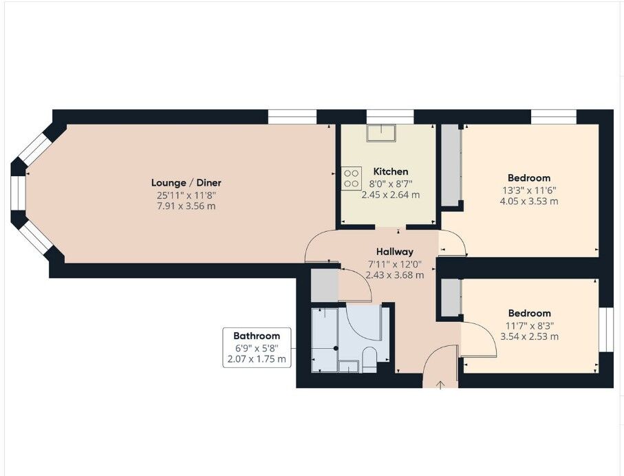 Floorplan of 2 bedroom  Flat for sale, West Street, Bridlington, East Yorkshire, YO15