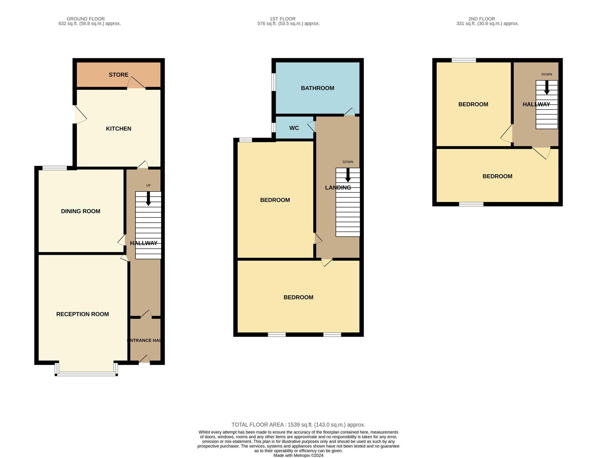 Floorplan of 4 bedroom Semi Detached House for sale, St. Johns Avenue, Bridlington, East Yorkshire, YO16