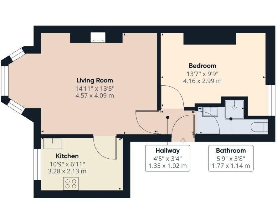 Floorplan of 1 bedroom  Flat for sale, Albion Terrace, Bridlington, East Yorkshire, YO15