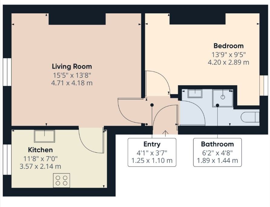 Floorplan of 1 bedroom  Flat for sale, Albion Terrace, Bridlington, East Yorkshire, YO15