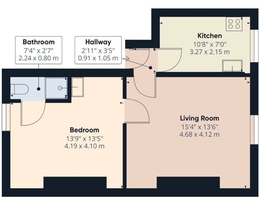 Floorplan of 1 bedroom  Flat for sale, Albion Terrace, Bridlington, East Yorkshire, YO15