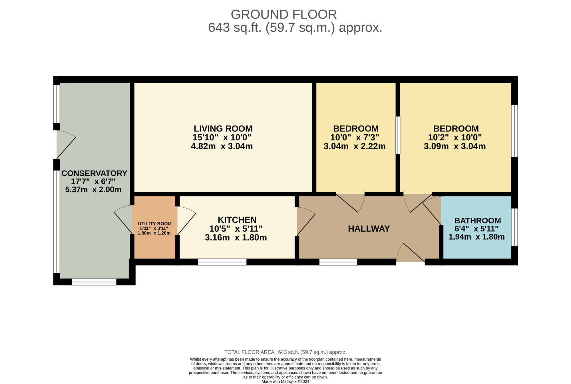 Floorplan of 2 bedroom Semi Detached Bungalow for sale, Bempton Crescent, Bridlington, East Yorkshire, YO16